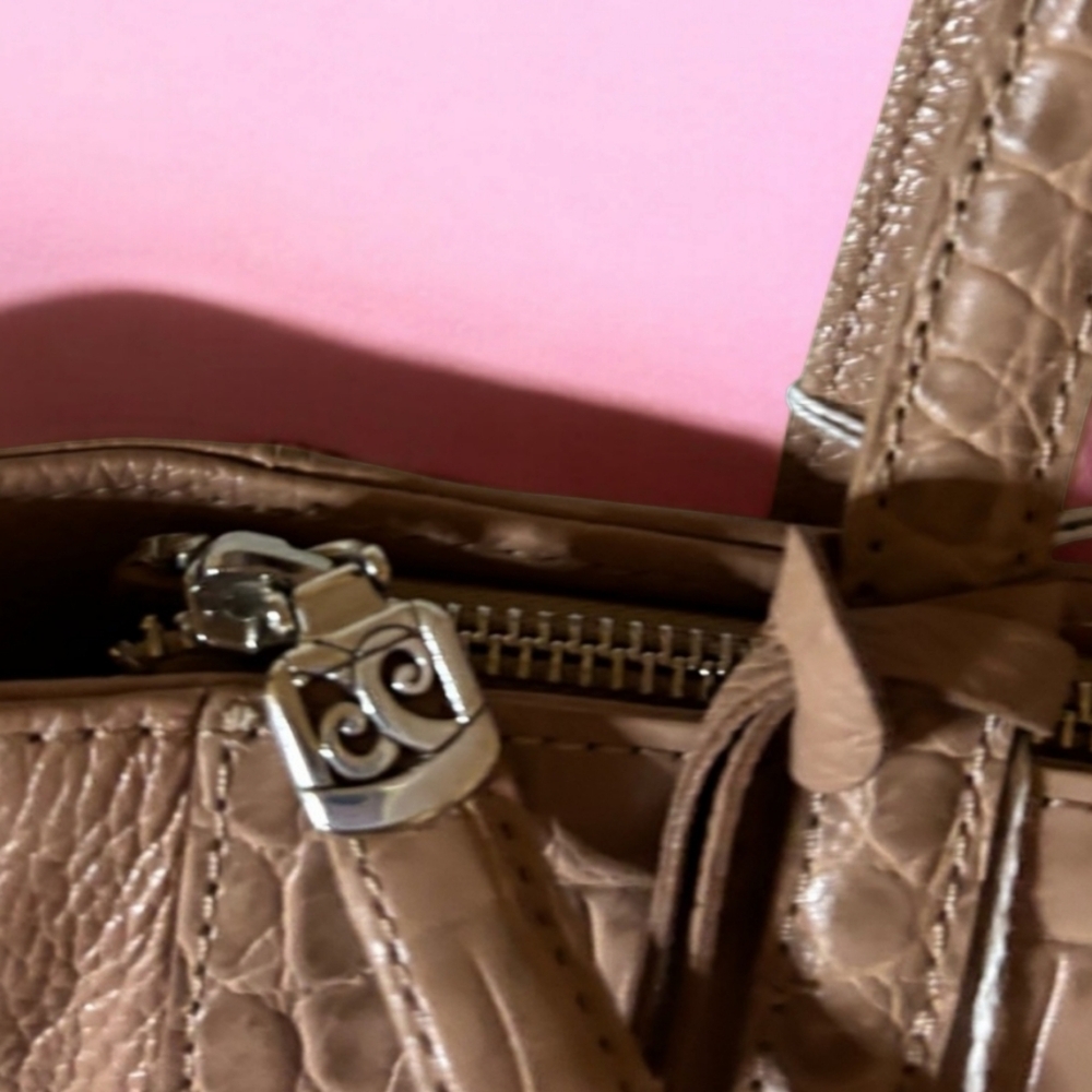 **Brighton Mingle Alicia Buff Croc-embossed Handbag - Picture 2 of 6